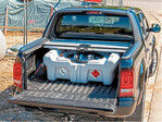 Flacher Dieseltank für Pick-ups: Der DT Mobil Easy Pick-up (118 x 79 x 45 cm) fasst 210 l Diesel. Die Mobiltankstelle wiegt leer je nach Ausführung nur 26 bis 34 kg.