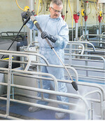 Hochdruckreiniger sind eine feste Größe, wenn es um Reinigen und Sauberkeit geht, wie hier im Schweinestall.