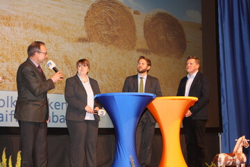 Die Diskussionsrunde mit (v. l.) LBV-Vizeprsident Klaus Mugele und den Referenten Britta Bannick, Cord Brinkmann und Johannes Hger zeigte, wie wichtig es ist, in Finanzierungsangelegenheiten mit den Bnkern zu reden.