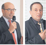 Viehzentrale-Geschäftsführer Dr. Rainer Pflugfelder (links) und Marktgemeinschafts-Vorsitzender Bernhard Randler.