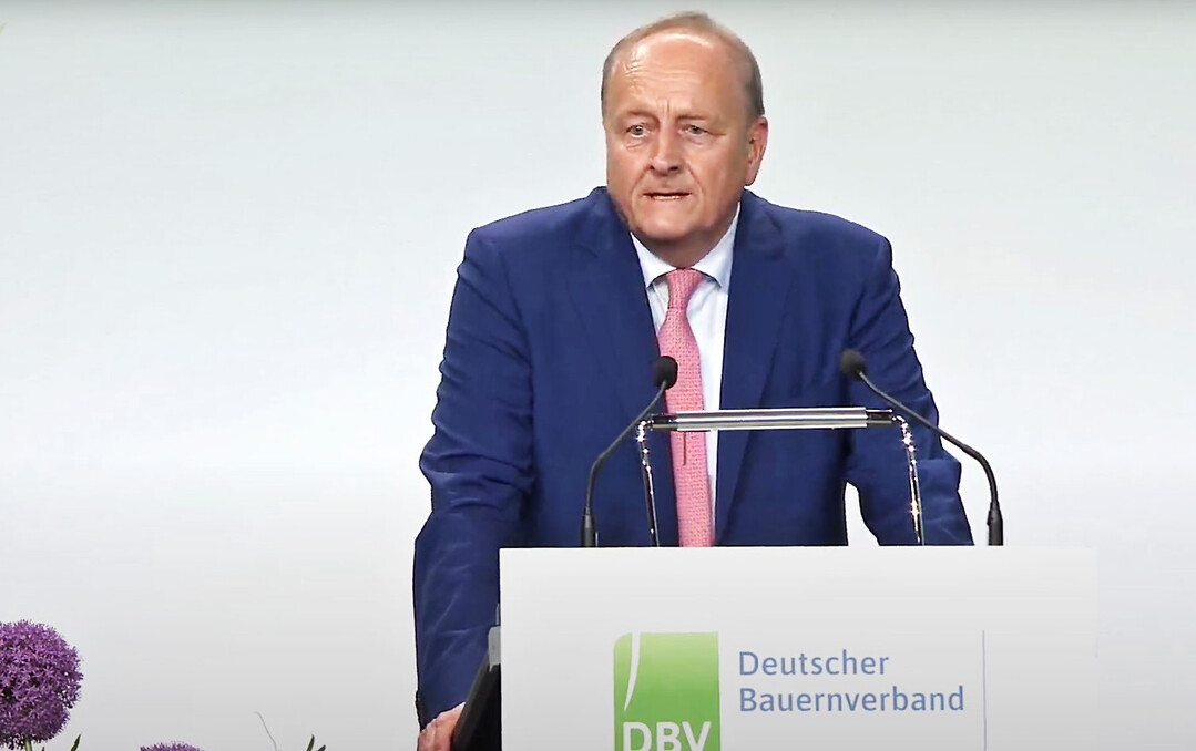 Joachim Rukwied, Prsident des Deutschen Bauernverbandes (DBV), spricht beim Deutschen Bauerntag in Cottbus. 