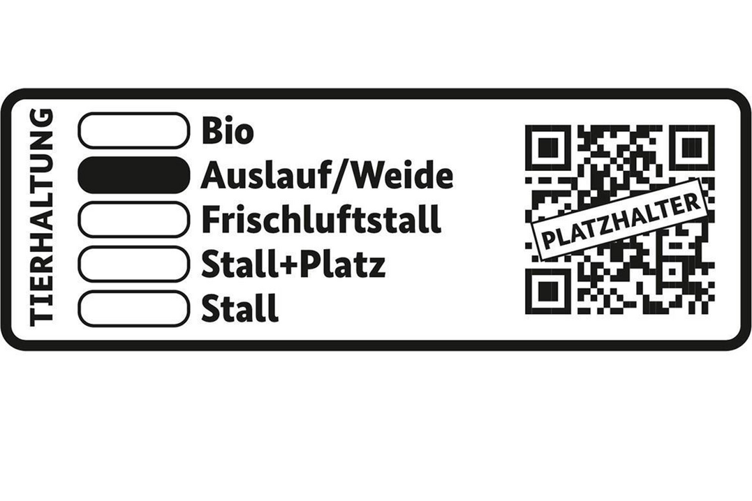 Das staatliche Tierhaltungskennzeichnung-Label.