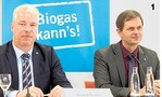 Fachverband Biogas ist der Veranstalter der Messe: Vizepräsident Hendrik Becker (l.), Präsident Horst Seide ...