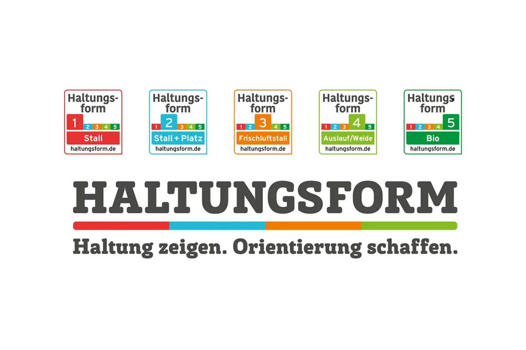 Die Haltungsform-Kennzeichnung hat seit dem 1. Juli 2024 fnf statt vier Stufen.