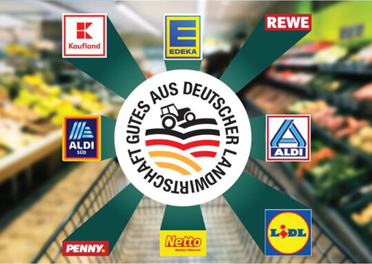 Das neue Herkunftszeichen Gutes aus Deutschland wird bald in den teilnehmenden Supermrkten unbersehbar sein.