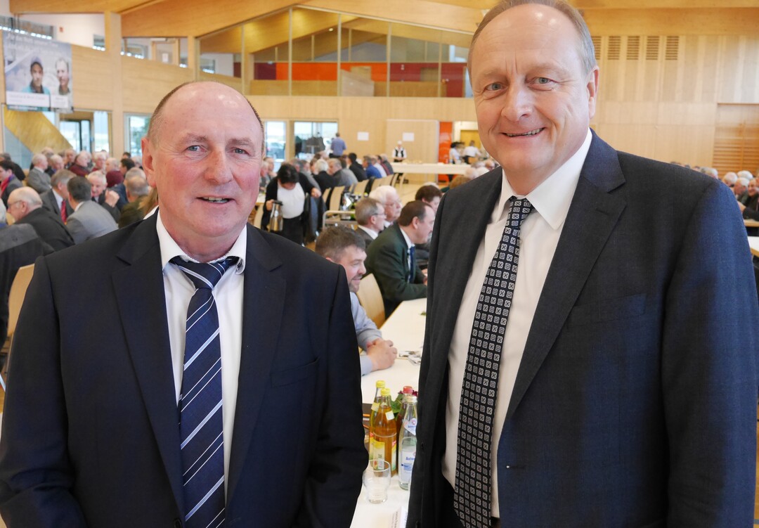 Vor Beginn des Bauerntages - Kreisvorsitzender Ernst Buck (links), Prsident Joachim Rukwied.