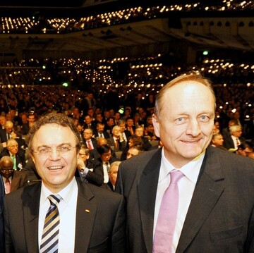 Bundesminister Dr. Hans-Peter Friedrich und DBV-Prsident Joachim Rukwied bei der Erffnungsfeier