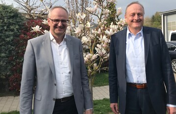 Beim Informationsaustausch am 16. und 17. April 2019 in Baden-Wrttemberg: Prsidenten Palle Borgstrm (links) und Joachim Rukwied vom Schwedischen Bauernverband (LRF) und Deutschen Bauernverband (DBV)
