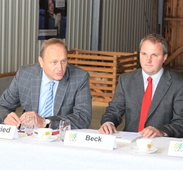 LBV-Prsident Joachim Rukwied und Betriebsleiter Rdiger Beck (rechts)