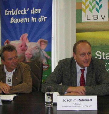Ziehen positive Hauptfest-Bilanz: LBV-Prsident Joachim Rukwied und in.Stuttgart-Geschftsfhrer Andreas Kroll (links).