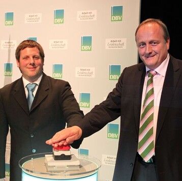 Prsident Joachim Rukwied (rechts) beim Start des neuen Verbraucherportals www.deutschlands-bauern.de