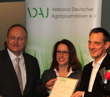 DBV-Prsident Joachim Rukwied bei der bergabe des VDAJ-Kommunikationspreises am 16. Januar 2014 auf der Grnen Woche in Berlin