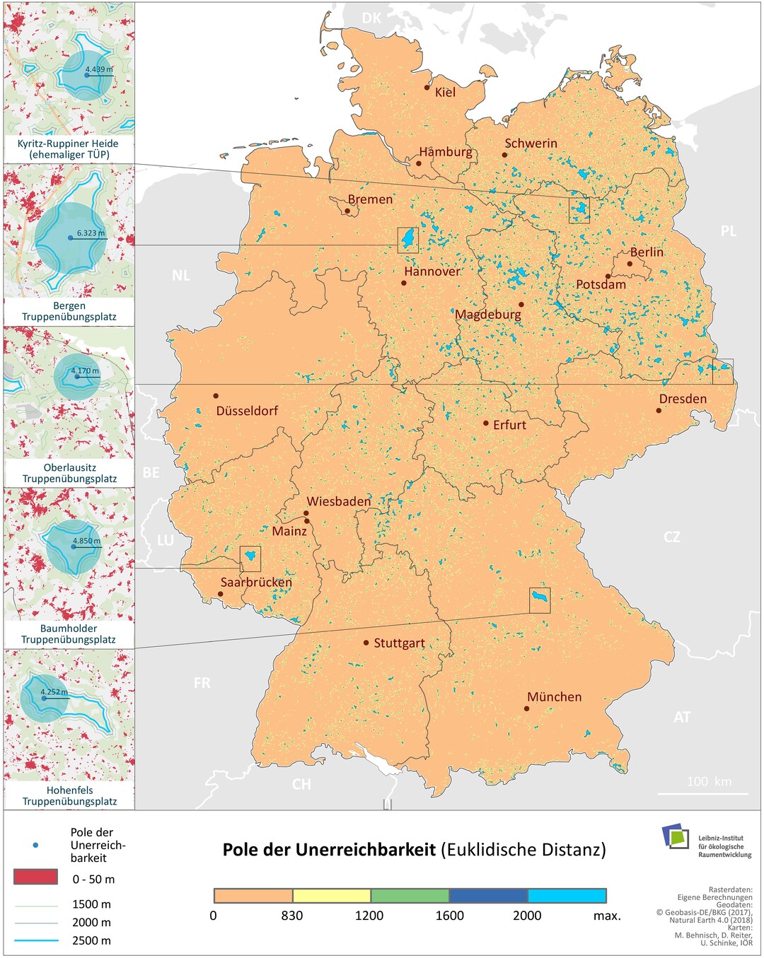  Entlegenste Orte  Flchen ohne Gebudebebauung 