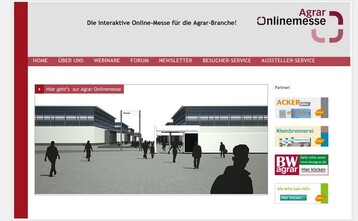 So treten Sie ein: ber das Portal www.agrar-onlinemesse.de gelangen Sie auf die Messeplattform im Internet, die Ihnen ganz neue Mglichkeiten moderner Fachkommunikation erffnet.