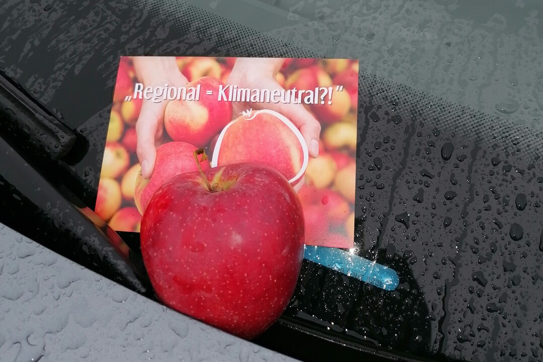 Ein "Vitamingru" an der Windschutzscheibe.