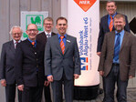 Engagierte Akteure des Forums waren (v.l.): Prof. Dr. oec. Hannes Weindlmaier, TU München; Josef Hodrus, Marktvorstand VBAW; Rüdiger Vogel, Steinbeis Universität; Andreas Loritz, Landwirtschaftsberater der VBAW; Paul Schwarz, Leiter der Firmenkundenbank der VBAW und Josef Epp, Seelsorger aus Ottobeuren.