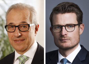 BayWa-Vorstand Roland Schuler (l.) und sein designierter Nachfolger Marcus Pllinger.