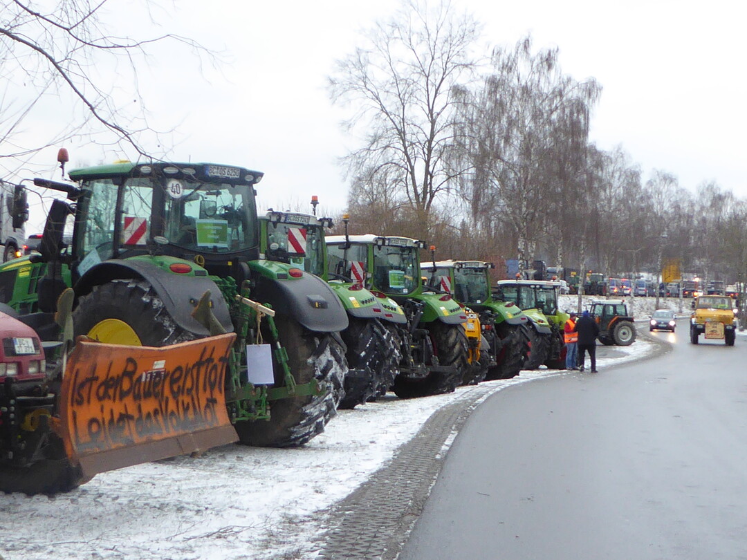 Vom 8. bis 15. Januar 2024 finden in ganz Baden-Wrttemberg, wie hier in Biberach, und bundesweit Proteste und Demonstrationen von Landwirten statt. Hintergrund sind die geplanten Beihilfe-Krzungen der Bundesregierung.