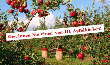111 Apfelkörbe gibt es am diesjährigen Tag des deutschen Apfels zu gewinnen.