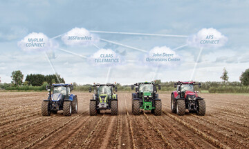 Der Beitritt von CNH Industrial ermglicht dem Nutzer von AFS Connect, der Telemetrie-Lsung von Case IH, MyPLM Connect von New Holland und S-Tech von Steyr einen Cloud-to-Cloud Datenaustausch in Echtzeit mit dem John Deere Operations Center, Claas Telematics sowie 365FarmNet.