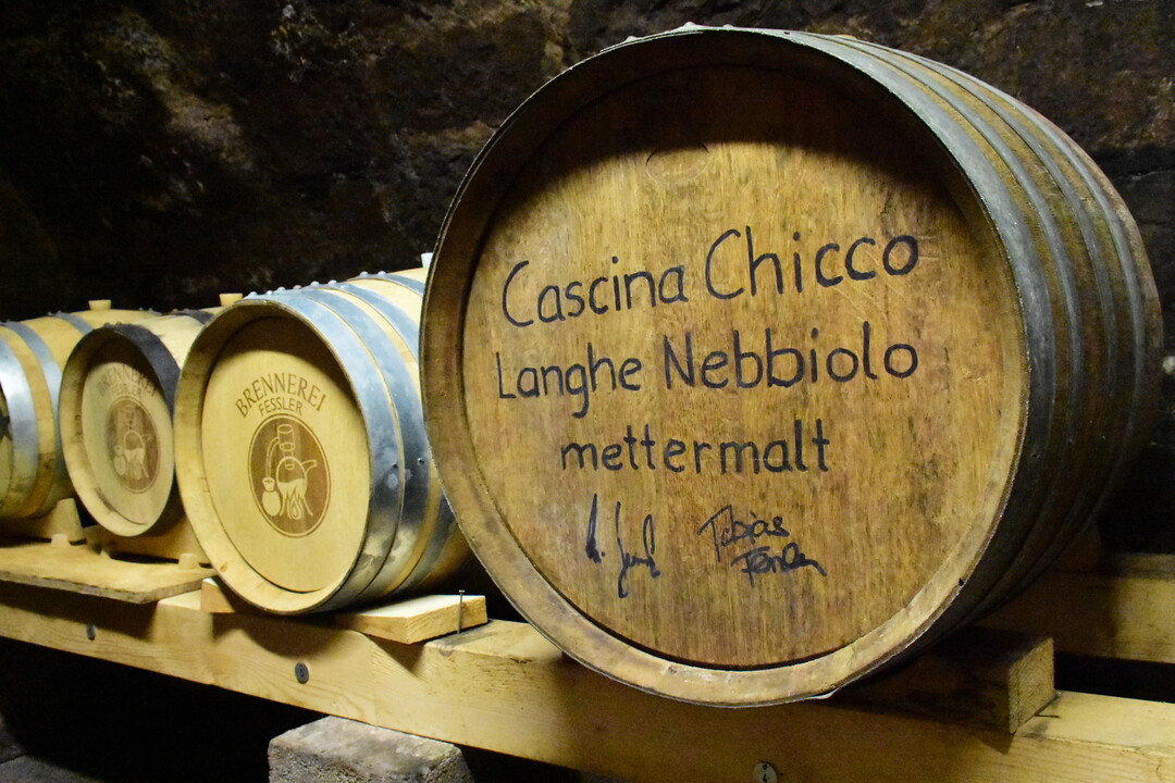 Blick in den Fasskeller.