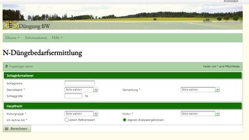 Kostenlose EDV-Anwendung Düngung-BW auf www.duengung-bw.de - für Obst- und Gemüseanbauer bereits nutzbar