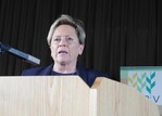 Kultusministerin Dr. Susanne Eisenmann beim Kreisbauerntag der Kreisbauernverbände Calw und Freudenstadt am 8. Februar 2020 in der Bömbachhalle in Altensteig-Spielberg (Landkreis Calw)