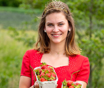 Erdbeerknigin Anne Obrecht aus Baden-Wrttemberg will der Fruit Logistica einen Besuch abstatten und ber Erdbeeren sowie die neue Clubapfelsorte Frulein informieren. 