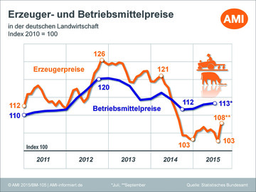 bersicht zu der Entwicklung der Erzeuger- und Betriebsmittelpreise in den letzten 5 Jahren.