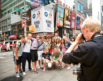 Schlergruppe am Times Square in New York