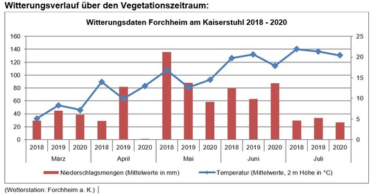 Witterungsverlauf ber den Vegetationszeitraum in Forchheim a.K.