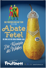 Mit diesen Plakaten wird die Werbetour für die italienische Birnensorte Abate Fetel in Deutschland begleittet.