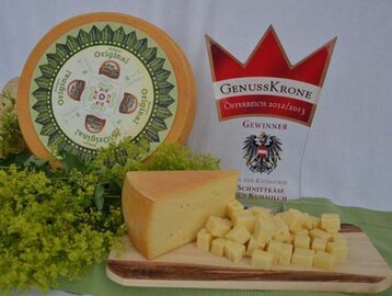 Erfolg bei der GenussKrone: Den Sieg in der Kategorie Schnittkse aus Kuhmilch holte sich die Vorarlberger Sennerei Huban Doren mit dem wrzig-krftigen Hubaner Original.