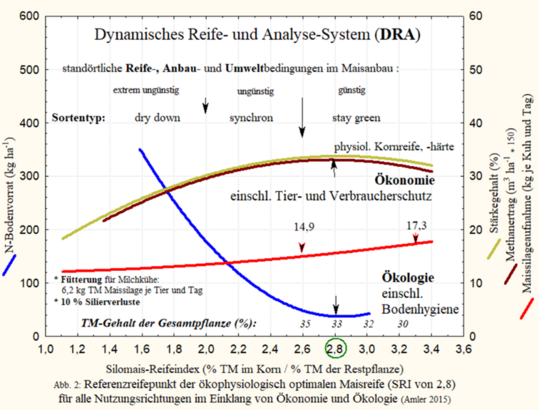 Die standrtlichen Reife,- Anbau- und Umwelt (RAU)-Bedingungen im gesamten Maisanbau sowie die reifespezifischen Sortentypen lassen sich, wie in der Abb. 2 dargestellt, in drei Kategorien einteilen.