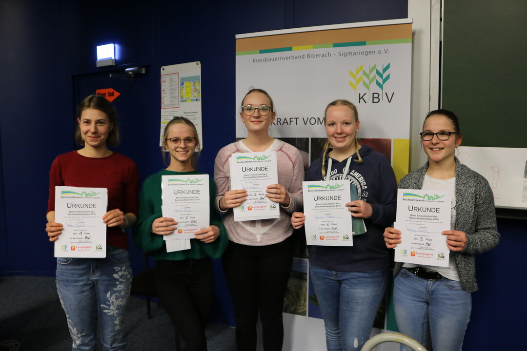 Die Siegerinnen der Hauswirtschaft der Matthias-Erzberger-Schule in Biberach