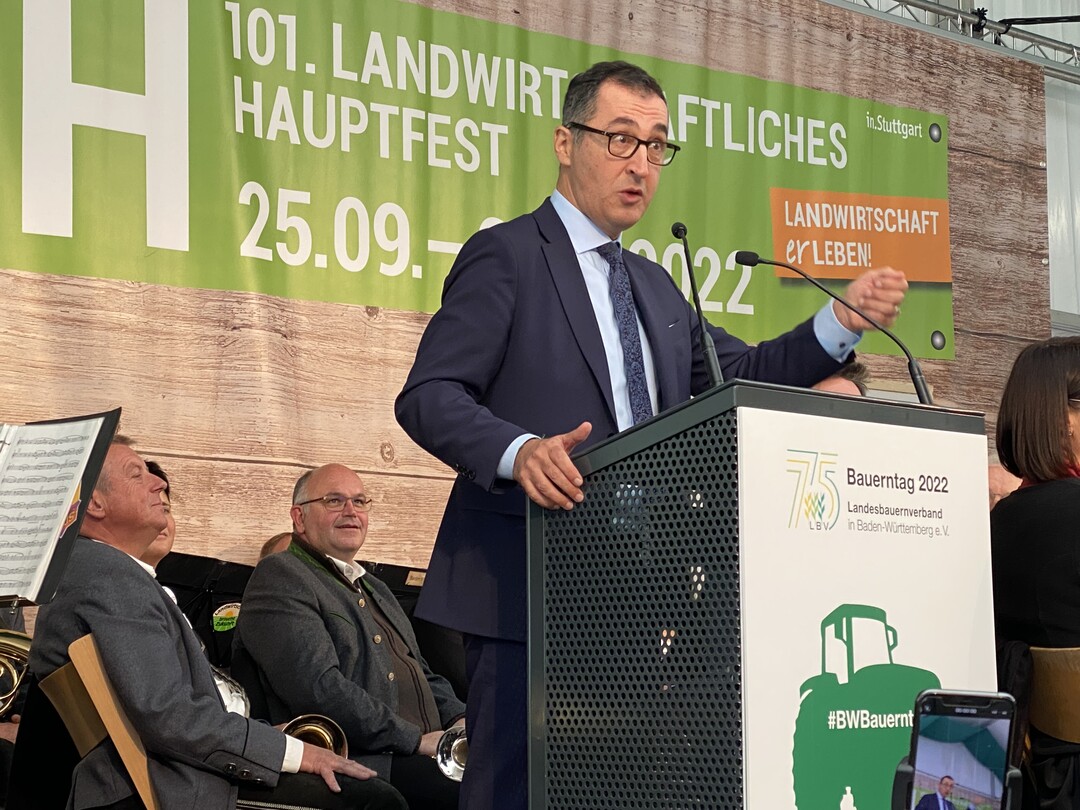 Bundeslandwirtschaftsminister Cem zdemirauf dem traditionellen Bauerntag whrend des Landwirtschaftlichen Hauptfestes.