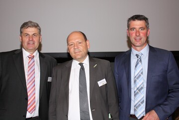 Die Fhrungsmannschaft der BAG-Hohenlohe, v. l.: Vorstandsvorsitzender Ulrich Khnle, Geschftsfhrer Michael Eiler und Aufsichtsratsvorsitzender Volker Baumann.