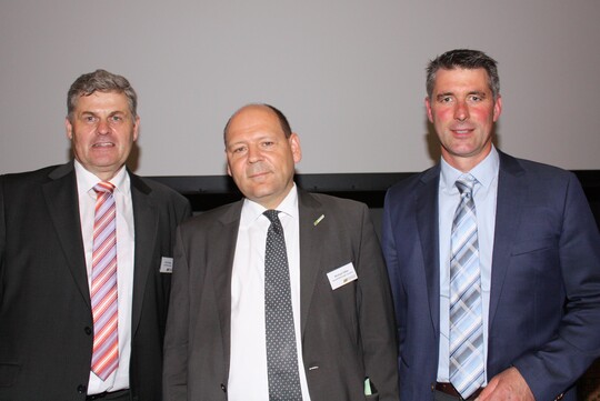 Die Fhrungsmannschaft der BAG-Hohenlohe, v. l.: Vorstandsvorsitzender Ulrich Khnle, Geschftsfhrer Michael Eiler und Aufsichtsratsvorsitzender Volker Baumann.