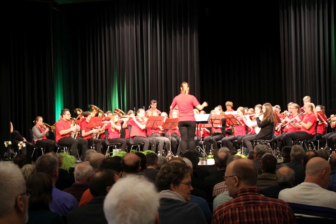 Die Jugendmusikkapelle Hohentengen erffnete die Bauernkundgebung in der Stadthalle.
