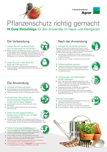 Demnchst in Baumrkten und Gartencentern zu haben: Hinweise zur Anwendung von Pflanzenschutzmitteln in Haus und Garten
