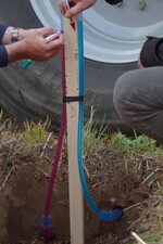 Auf Direktsaat steigt die Säule beim selben Reifendruck nur knapp 40 Zentimeter.