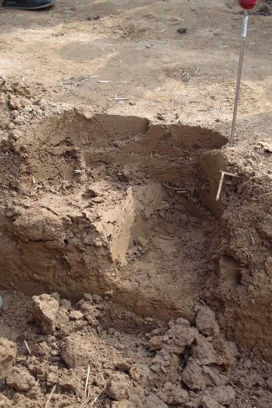 Dieser Boden hat schon viel Druck abgekriegt und sieht fast aus, als k�nnten Lehmbausteine daraus gewonnen werden.