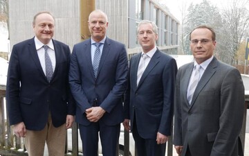 Gastgeber und Gastreferenten am ersten Tag der Vorstandsklausur in der Bauernschule Bad Waldsee (v. l.): Prsident Joachim Rukwied, Jrgen Freudenberger, Stefan Mller, Rolf Michelberger.