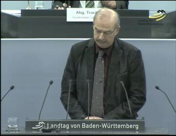 LBV-Referent Heiner Klett bei der ffentlichen Anhrung im Landtag zum Jagdgesetz am Dienstag, den 7. Oktober 2014