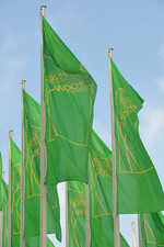 Die Flaggen der Grünen Woche sind in Berlin vom 21. bis 30. Januar aufgezogen.