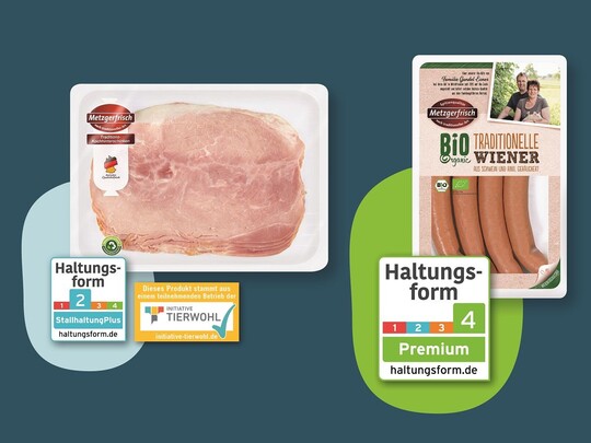 Lidl kennzeichnet Wurstwaren mit der Haltungsform. 