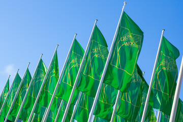 Die Fahnen der Internationalen Grnen Woche.