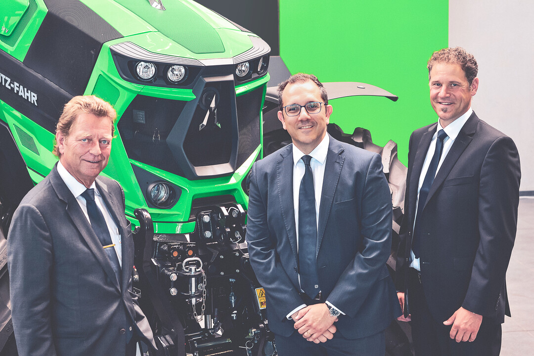 Die neue Geschäftsführung bei Same Deutz-Fahr Deutschland v. l.: Rainer Morgenstern (Sprecher der Geschäftsführung), Andrea De Gaetano (COO) und Matthias Augenstein (CFO).