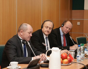 Marek Sawicki, Minister fr Landwirtschaft und lndliche Entwicklung Polen, DBV-Prsident Jochim Rukwied und DBV-Generalsekretr Bernhard Krsken (v. l.)