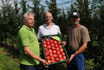 Freuen sich über die erste SweeTango-Ernte (v. l.): Bernd Schmid (MaBo), Johannes v. Eerde (GF OvB Vertriebsgesellschaft) und Hubert Langenstein (MaBo).